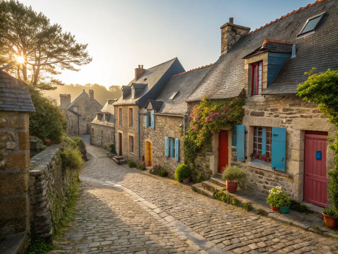 A scenic shot of the medieval village of Saint-Sauvant, showcasing its well-preserved architecture and historical charm. The image highlights the village's unique character and invites viewers to explore its hidden corners.