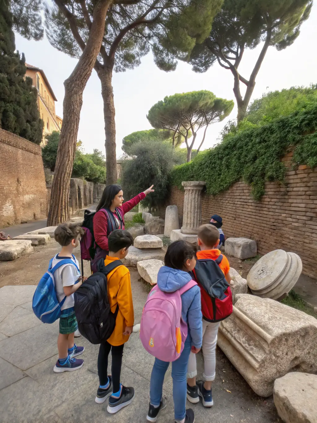 A vibrant image of children participating in an educational workshop at a local heritage site, demonstrating RTS ASSOC's commitment to engaging young people with history.